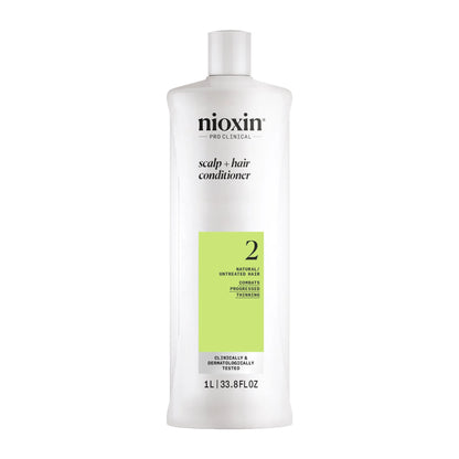 Nioxin PRO CLINCAL Scalp + Hair Thickening System 2 Shampoo & Conditioner 1000ml Duo - Salon Warehouse