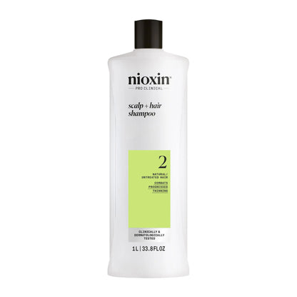 Nioxin PRO CLINCAL Scalp + Hair Thickening System 2 Shampoo & Conditioner 1000ml Duo - Salon Warehouse