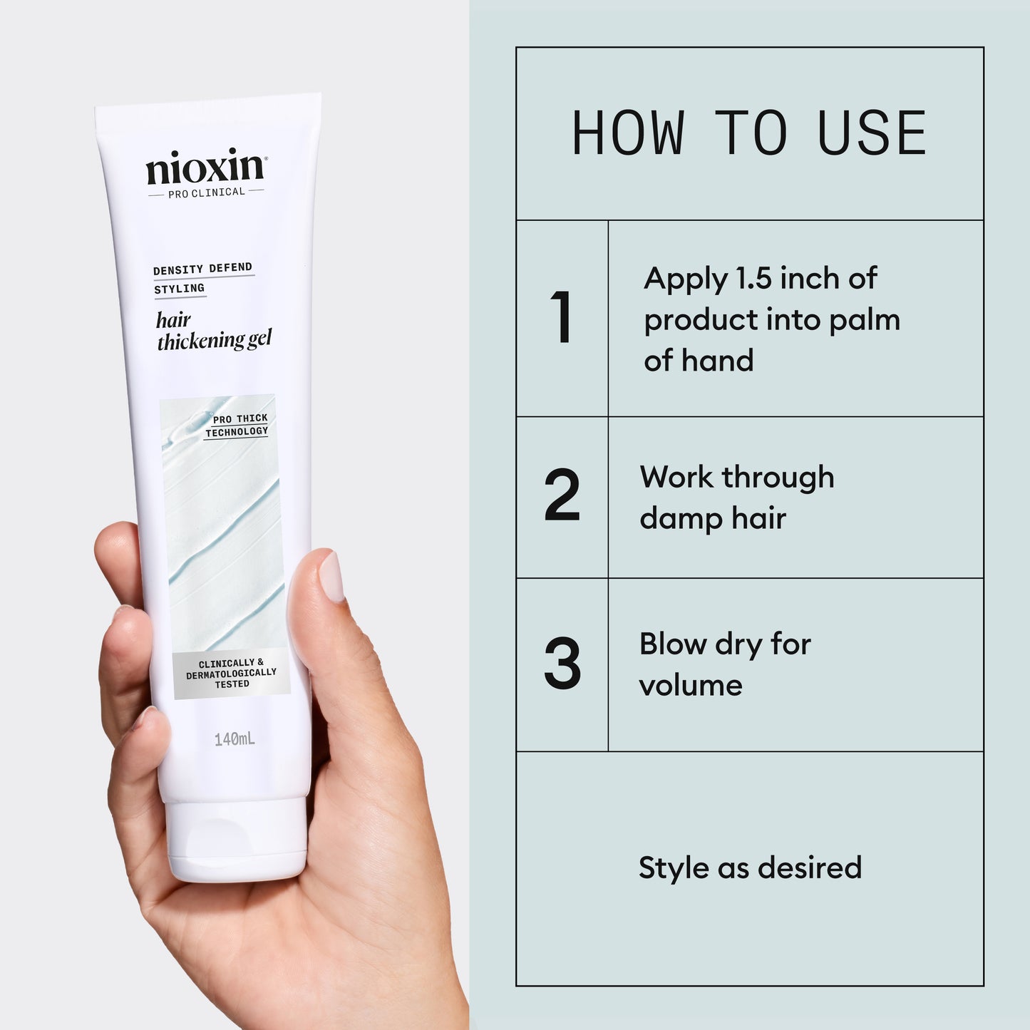 Nioxin PRO CLINICAL 3D Styling Hair Thickening Gel 140ml