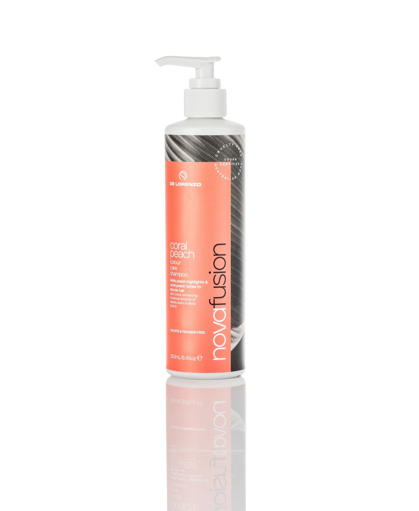 De Lorenzo Novafusion Colour Care Shampoo Coral Peach 250ml - Salon Warehouse