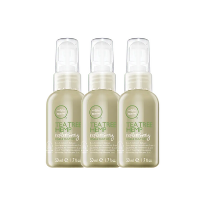 Paul Mitchell Tea Tree Hemp Replenishing Hair And Body Oil 50ml Trio
