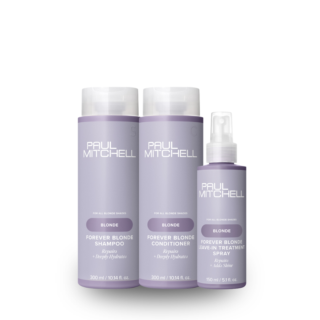 Paul Mitchell Forever Blonde Shampoo & Conditioner 300ml + Forever Blonde Leave-In Treatment Spray 150ml Trio