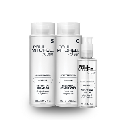 Paul Mitchell Clear Essential Shampoo & Conditioner 300ml + Smoothing Serum 150ml Trio