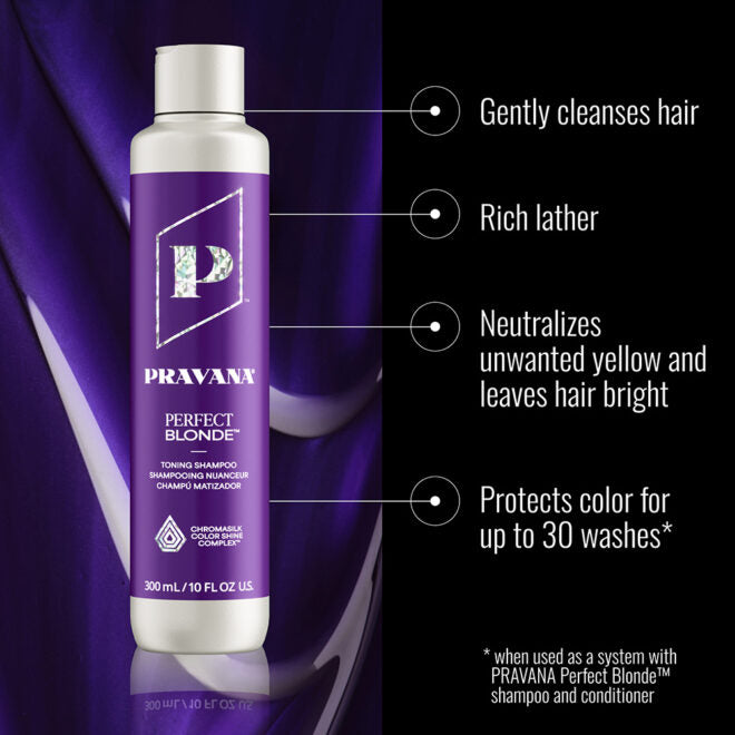 Pravana Perfect Blonde Shampoo & Conditioner 300ml + Perfect Blonde Seal & Protect Leave-In Treatment 300ml Trio