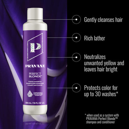 Pravana Perfect Blonde Shampoo & Conditioner 300ml + Perfect Blonde Seal & Protect Leave-In Treatment 300ml Trio