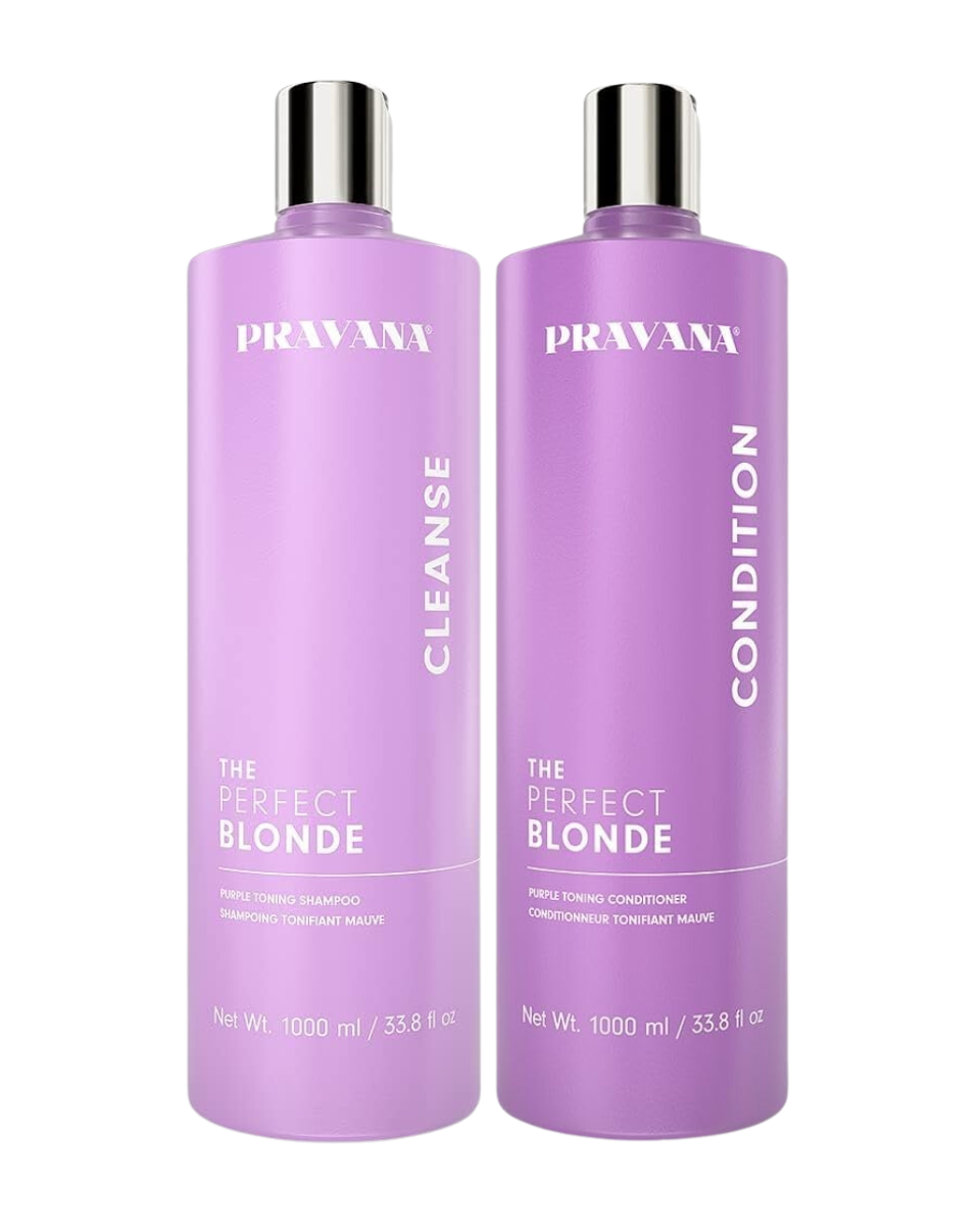 Pravana Perfect Blonde Cleanse Shampoo & Condition Conditioner Duo 1000ml