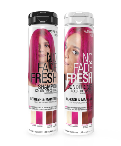 No Fade Fresh Semi Permanent Colour Depositing Shampoo & Conditioner Duo Raspberry Rush 189ml