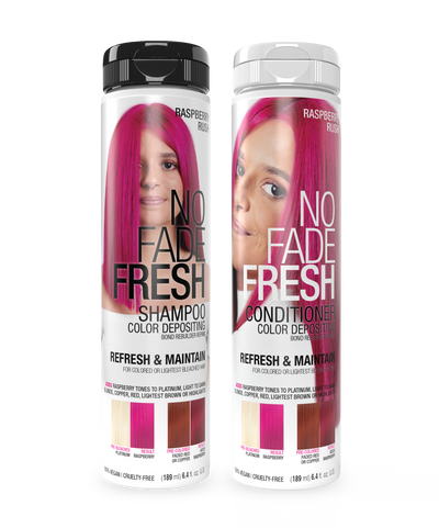 No Fade Fresh Semi Permanent Colour Depositing Shampoo & Conditioner Duo Raspberry Rush 189ml