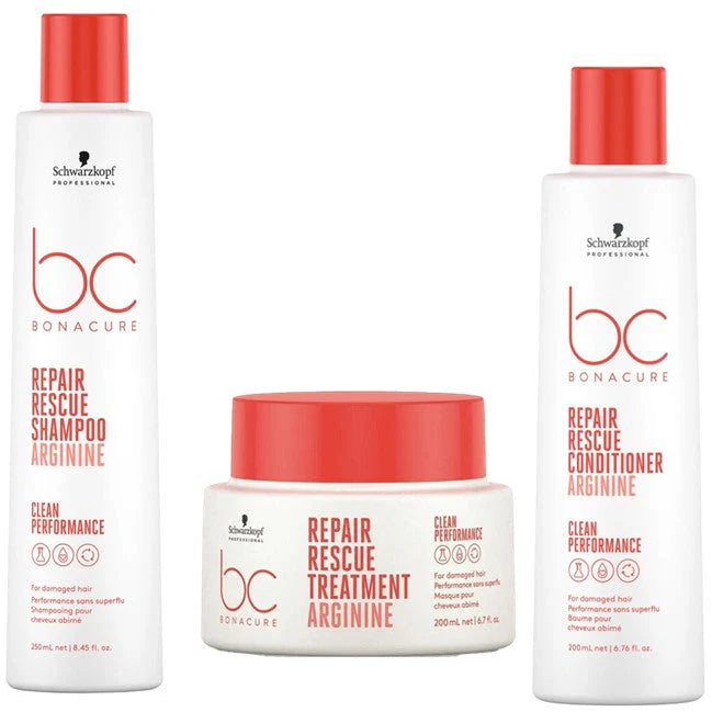 Schwarzkopf Professional BC Bonacure Repair Rescue Shampoo 250ml and Conditioner 200ml + Treatment 200ml Trio - Salon Warehouse 