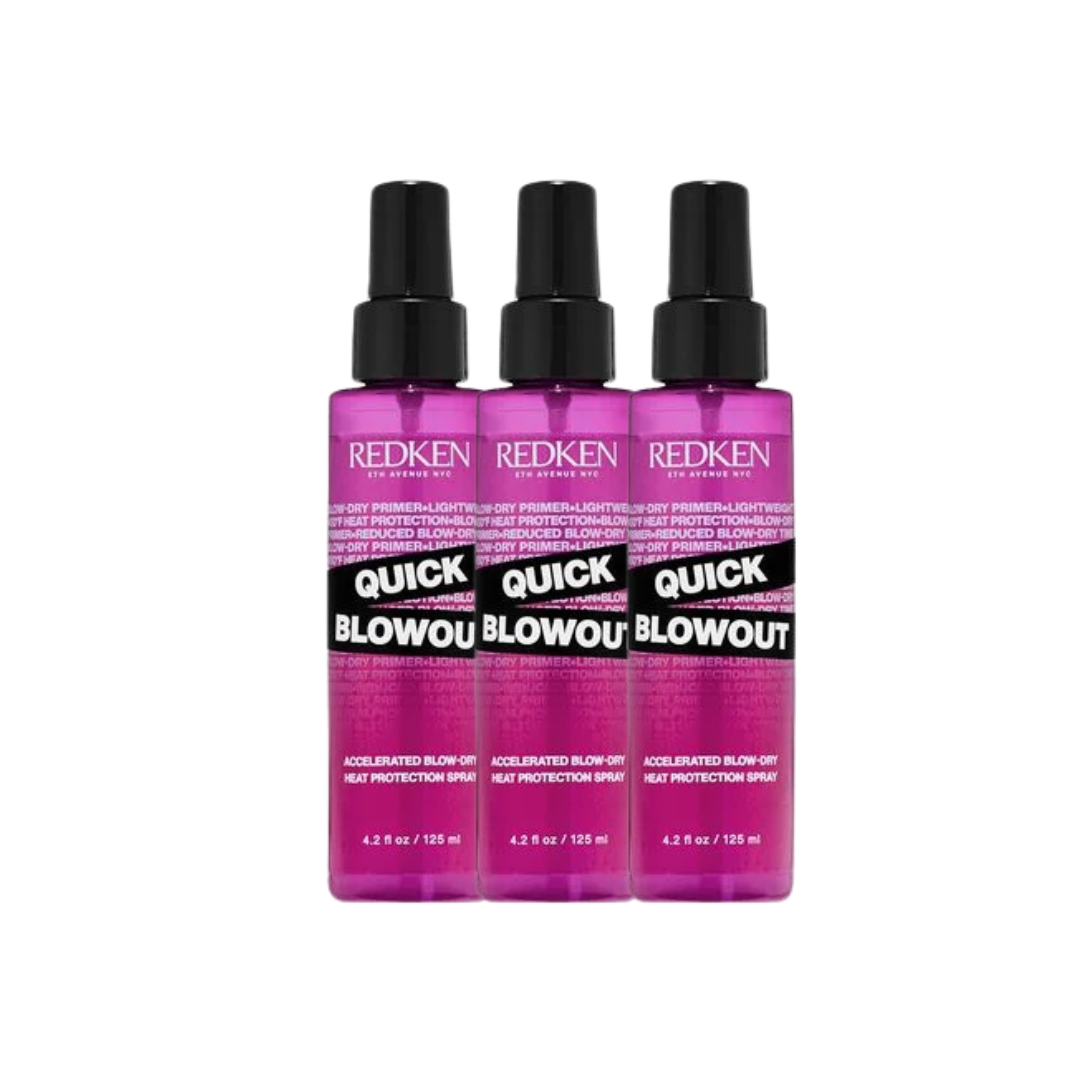Redken Quick Blowout Lightweight Blow Dry Primer Spray 125ml Trio