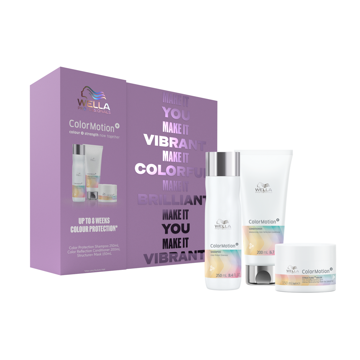 Wella ColorMotion+ Trio Christmas Gift Pack - Shampoo 250ml, Conditioner 200ml, Mask 150ml