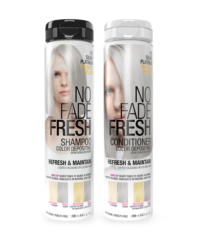 No Fade Fresh Semi Permanent Colour Depositing Shampoo & Conditioner Duo Icy Silver Platinum Blonde 189ml