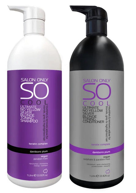 Salon Only SO Cool Ultimate Silver Blonde Toning Shampoo & Conditioner Duo - 1 Litre