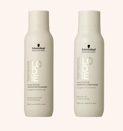 Schwarzkopf Professional BlondMe Bond Repair Nourishing Shampoo & Conditioner 300ml Duo - Salon Warehouse 