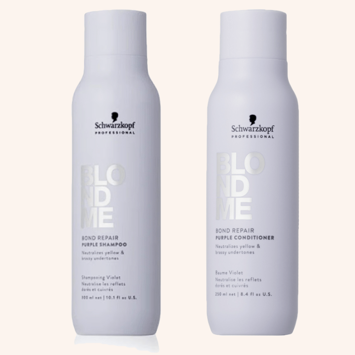 Schwarzkopf Professional BlondMe Bond Repair Purple Shampoo & Conditioner 300ml Duo - Salon Warehouse 
