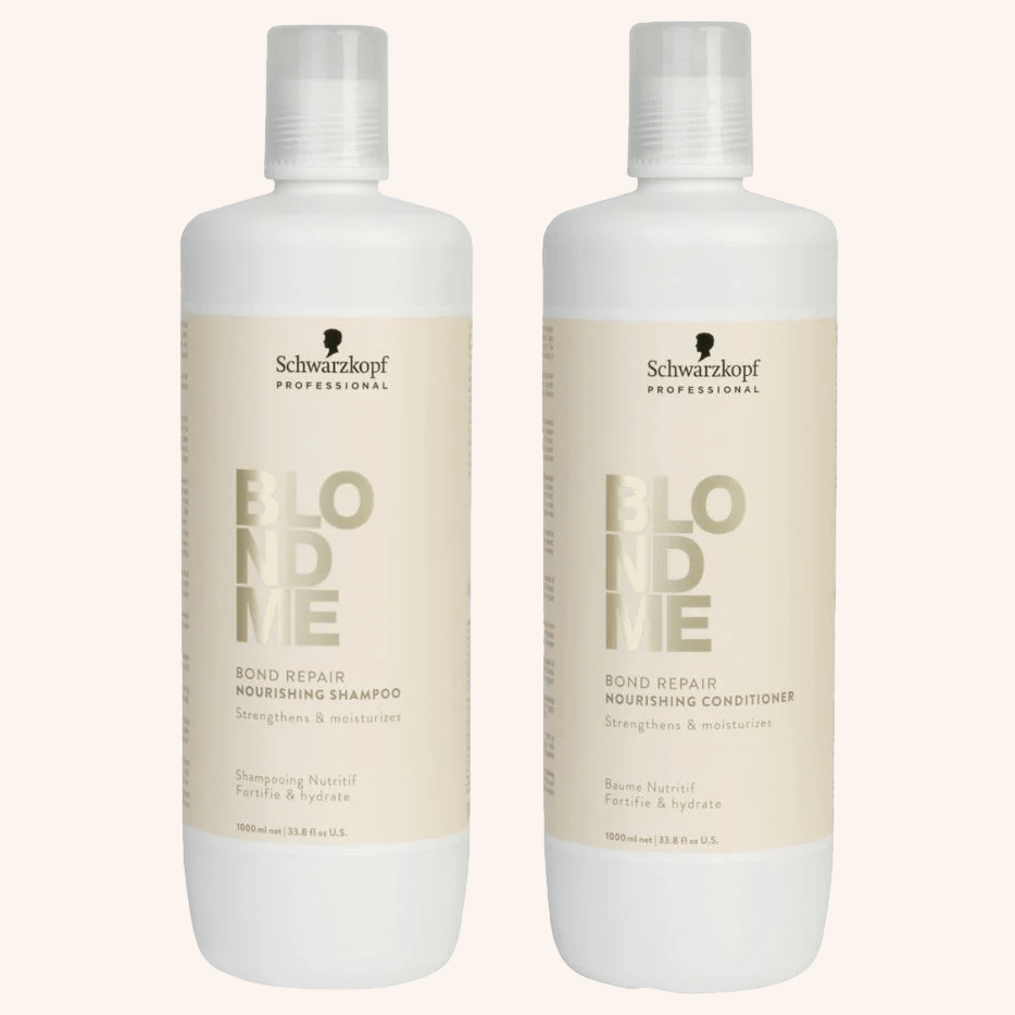 Schwarzkopf Professional Blondme Bond Repair Nourishing Shampoo & Conditioner 1000ml Duo - Salon Warehouse 