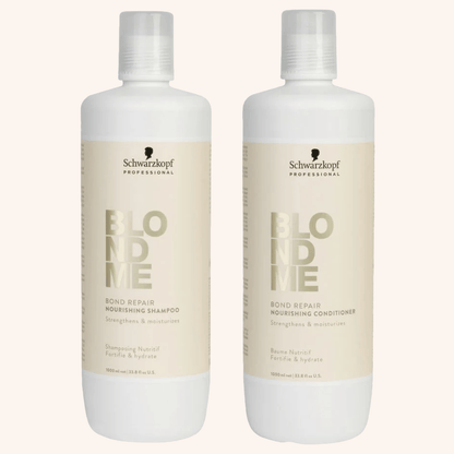 Schwarzkopf Professional Blondme Bond Repair Nourishing Shampoo & Conditioner 1000ml Duo - Salon Warehouse 