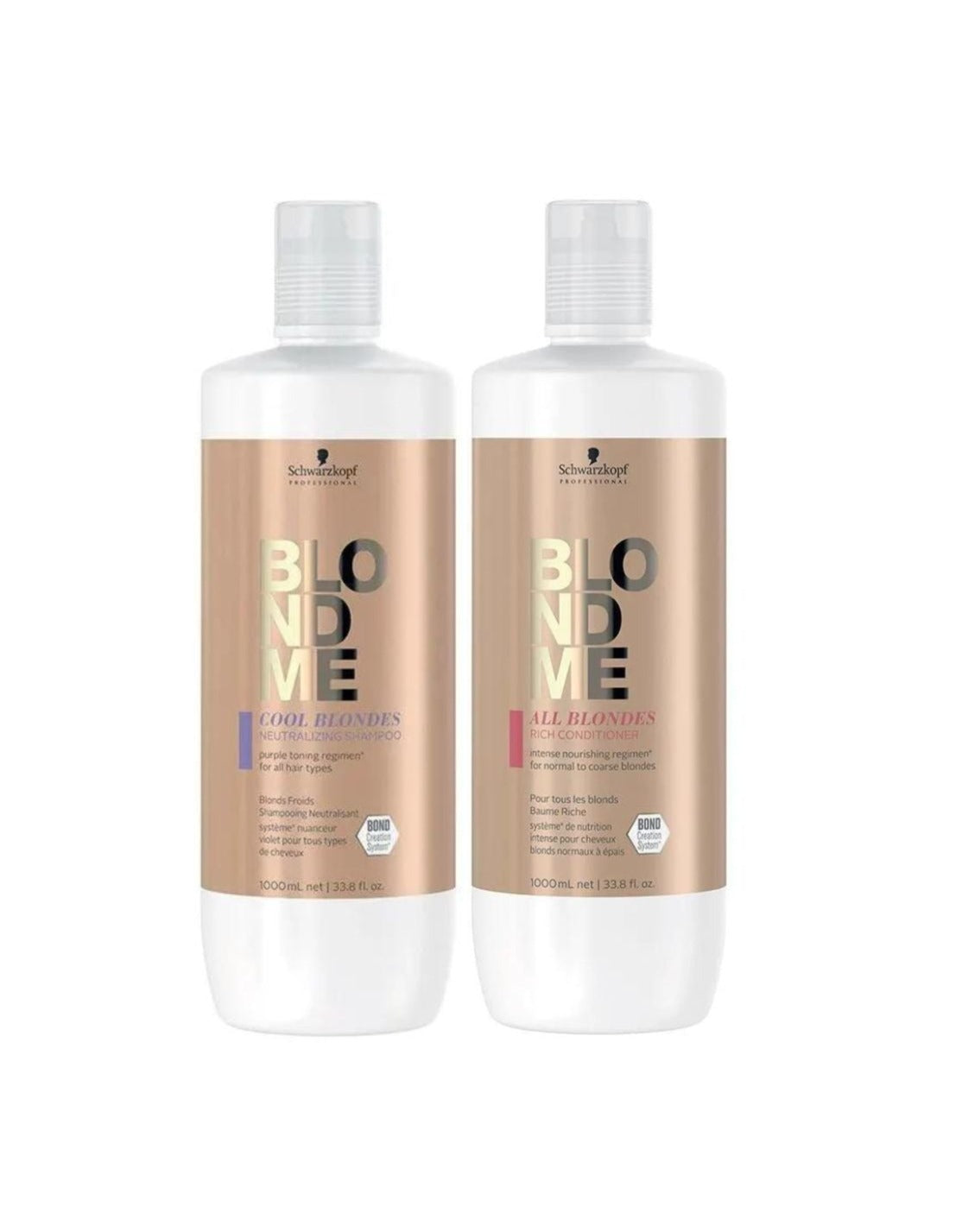 Schwarzkopf Professional Blondeme Neutralising Shampoo & Rich Conditioner 1000ml Duo - Salon Warehouse