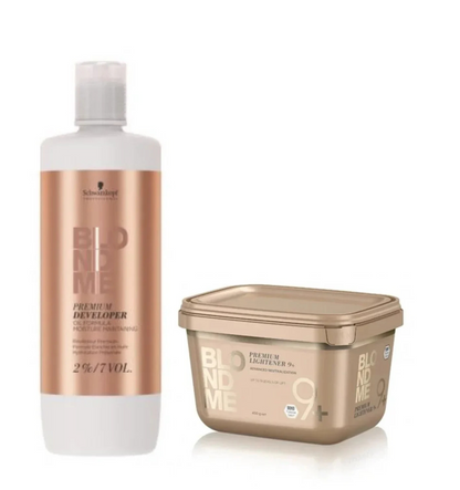 Schwarzkopf Professional BlondMe Premium Developer 2%- 30 Vol 900ml & Schwarzkopf Professional BlondMe Premium Lightener 450g Duo - Salon Warehouse