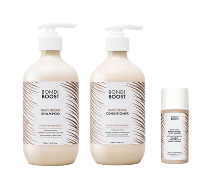 Bondi Boost Rapid Repair Bond Builder Shampoo, Conditioner 500ml & Leave In Mask 100ml Trio - Salon Warehouse