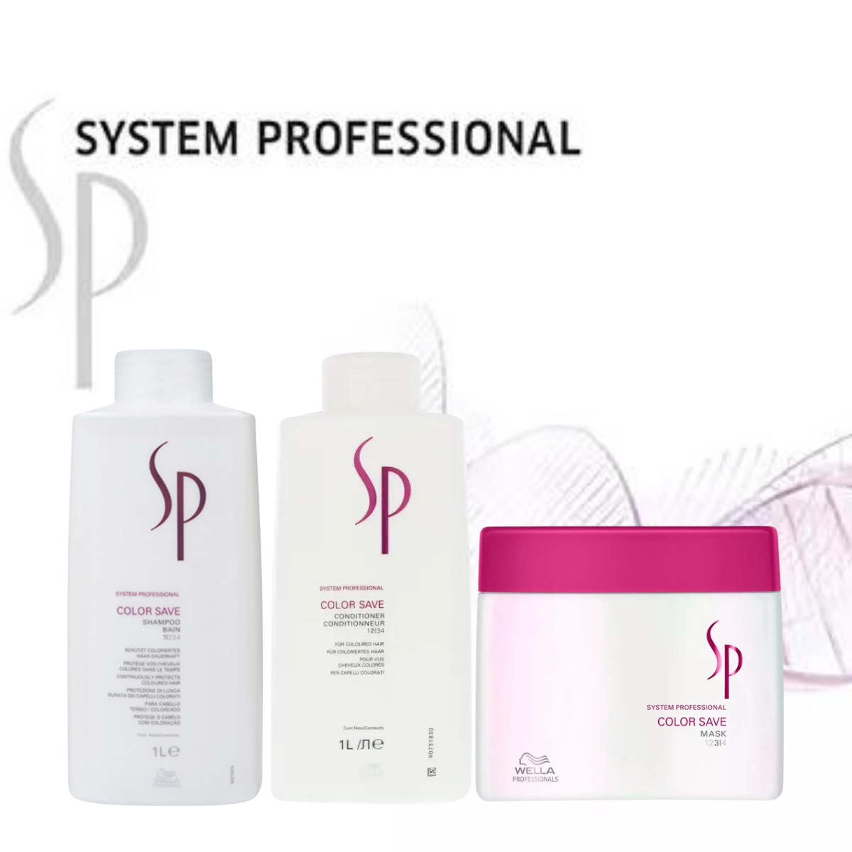 Wella SP Color Save Shampoo, Conditioner 1000ml & Mask 400ml Basin Pack Trio - Salon Warehouse