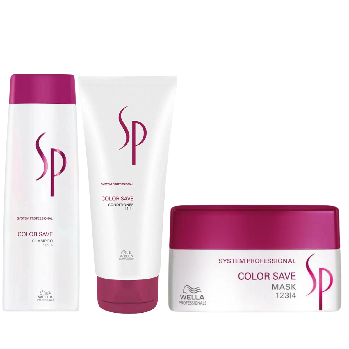 Wella SP Color Save Shampoo 250ml, Conditioner 200ml & Mask 200ml Trio - Salon Warehouse