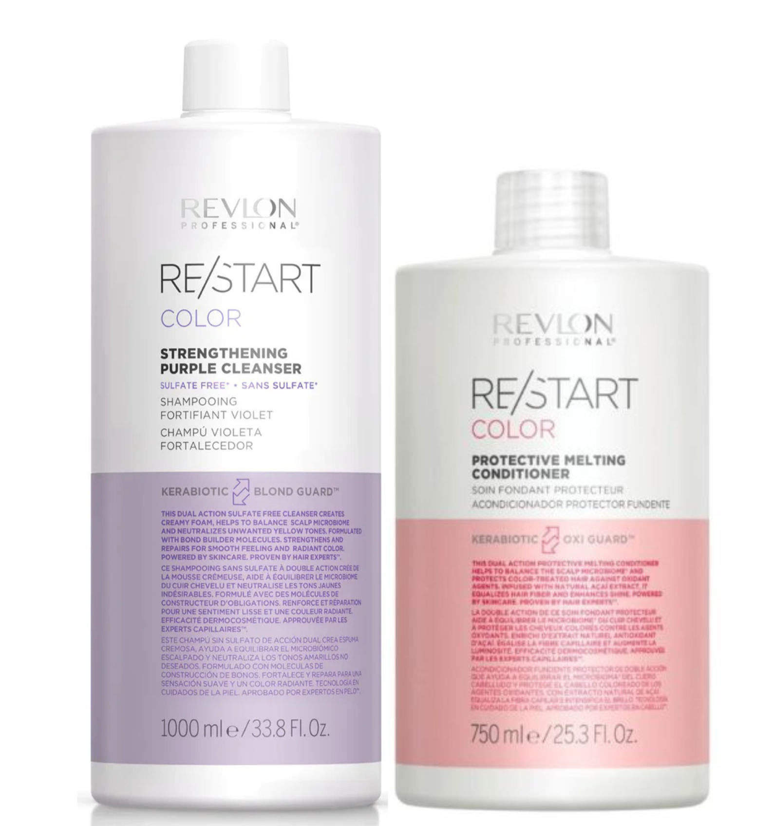 Revlon Re/Start Color Strengthening Purple Cleanser 1000ml & Melting Conditioner 750ml Duo - Salon Warehouse