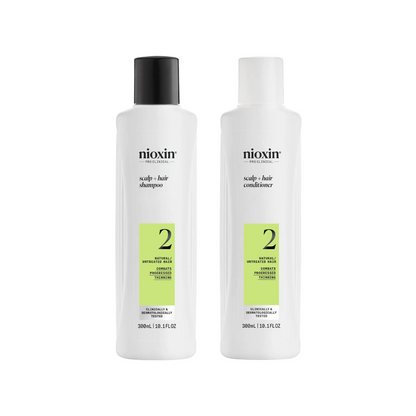 Nioxin PRO CLINCAL Scalp + Hair Thickening System 2 Shampoo & Conditoner 300ml Duo - Salon Warehouse