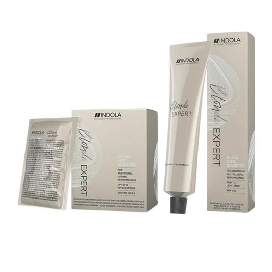 Indola Professional Blonde Expert Ultra Lift Booster Sachets & Ultra Cool Booster 60ml - Salon Warehouse