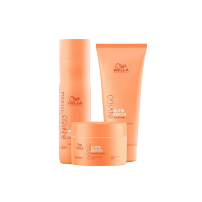 Wella Invigo Nutri-Enrich Shampoo 250ml, Conditioner 200ml & Mask 150ml Trio Pack - Salon Warehouse