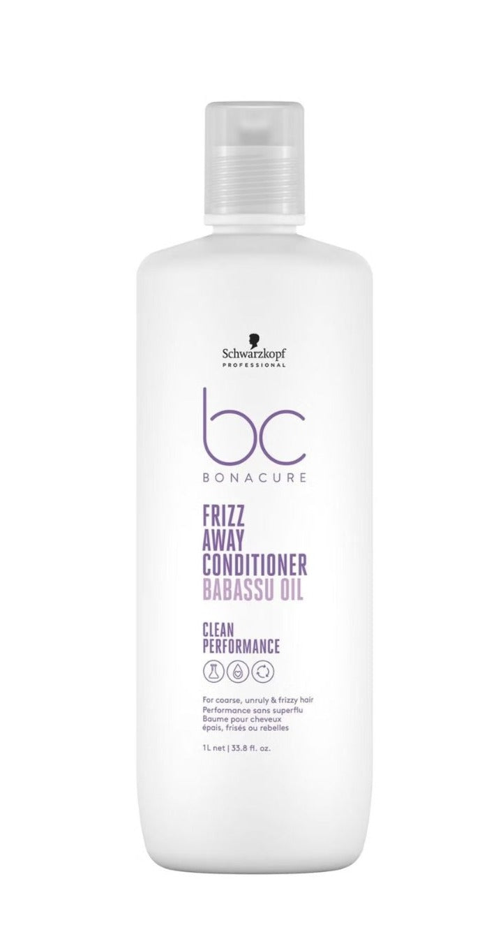 Schwarzkopf Professional Bc Clean Performance Frizz-Away Shampoo  & Conditioner 1000ml Duo - Salon Warehouse