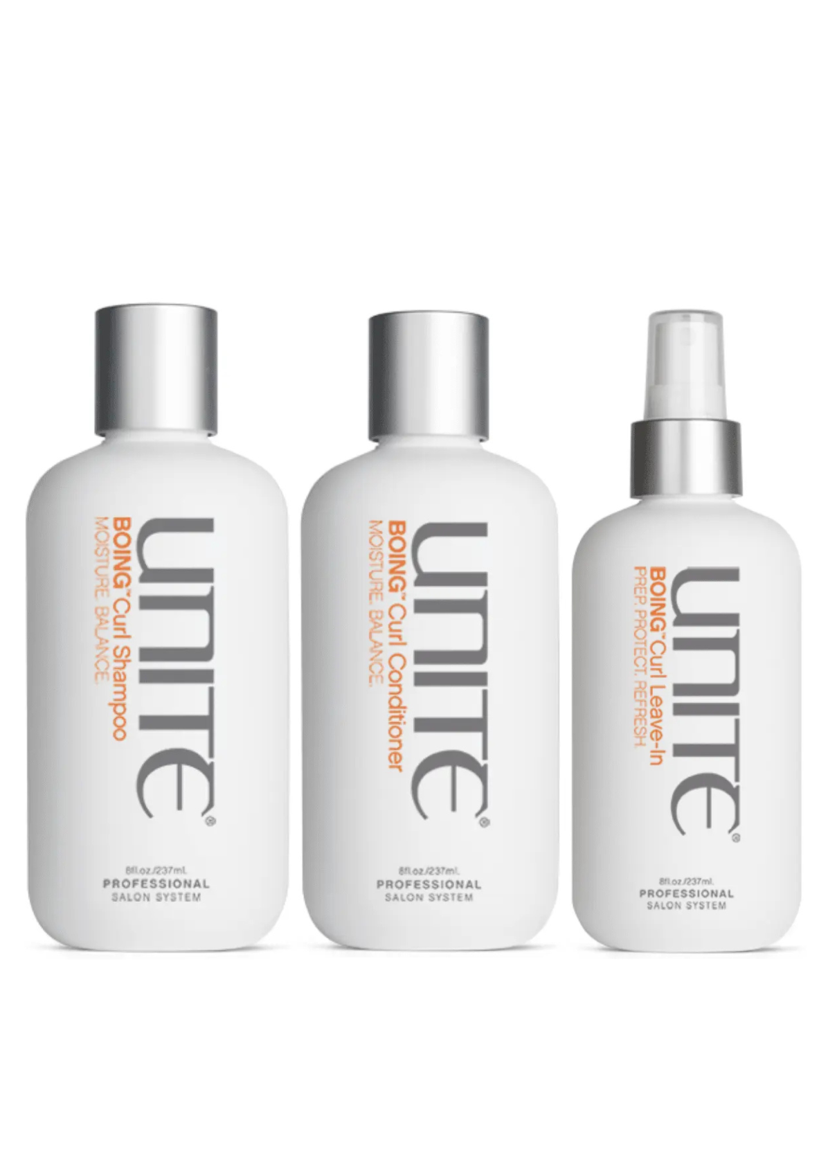 Unite Boing Moisture Balance Curl Shampoo, Conditioner 236ml & Leave-In 236ml Trio - Salon Warehouse