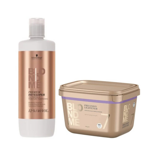 Schwarzkopf Professional BlondMe Precision lightener 350g & Schwarzkopf BlondMe Premium Oil Developer 12% - 20vol 900ml Duo - Salon Warehouse 