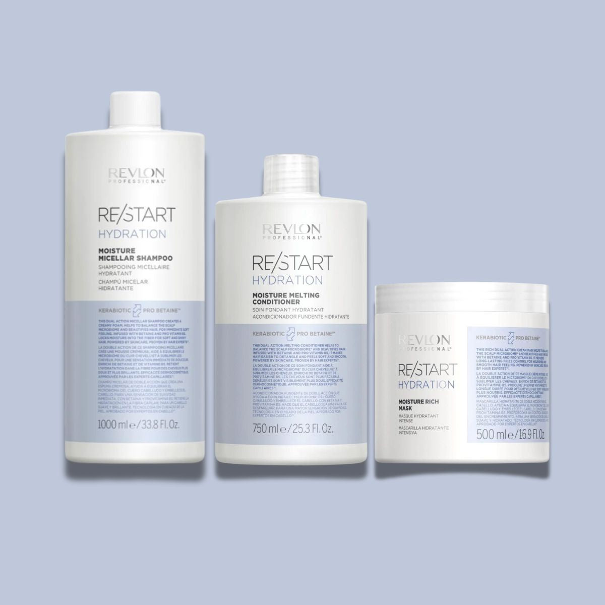 Revlon Professional RE/START Hydration Moisture Shampoo, Conditioner & Mask Trio - Salon Warehouse