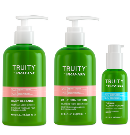 Pravana Truity Daily Cleanser, Conditioner & Thermal Blow-dry Cream Trio - Salon Warehouse