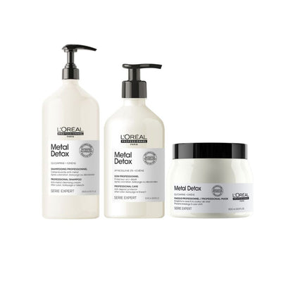 L'Oréal Professionnel Serie Expert Metal Detox Shampoo, Conditioner & Mask Trio Pack - Salon Warehouse