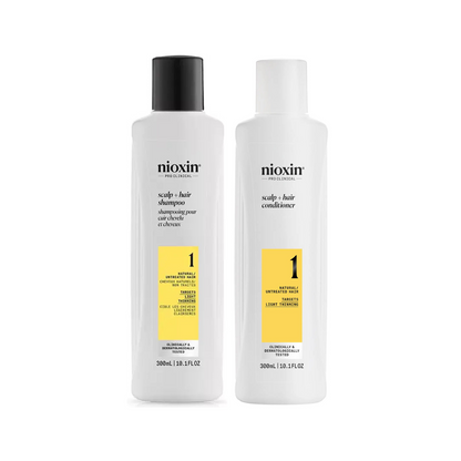 Nioxin PRO CLINICAL Scalp + Hair Thickening System 1 Shampoo & Conditioner 300ml Duo - Salon Warehouse