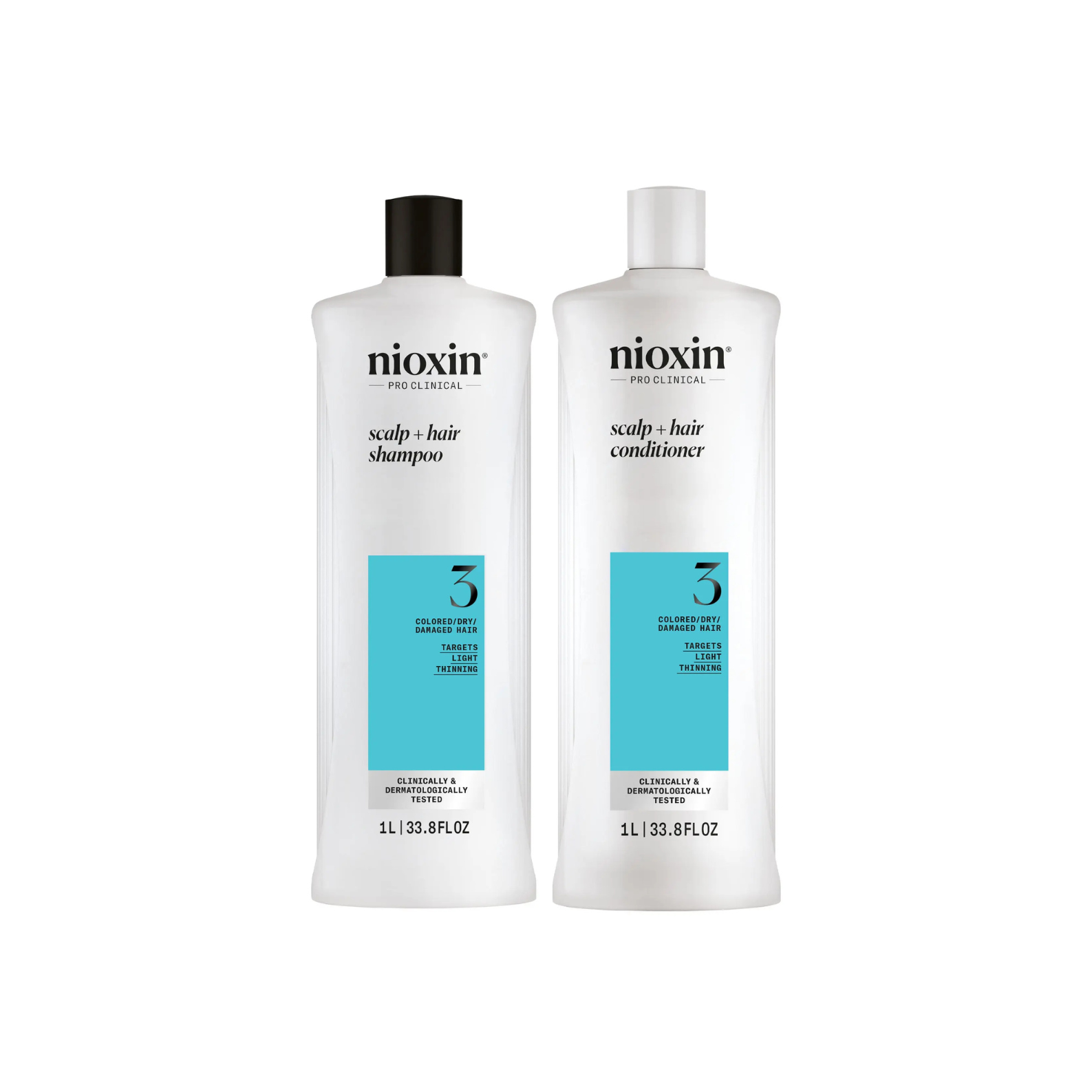 Nioxin PRO CLINICAL Scalp + Hair Thickening System 3 Shampoo & Conditioner 1000ml Duo - Salon Warehouse