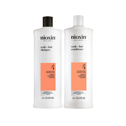 Nioxin PRO CLINICAL Scalp + Hair Thickening System 4 Shampoo & Conditioner 1000ml - Salon Warehouse