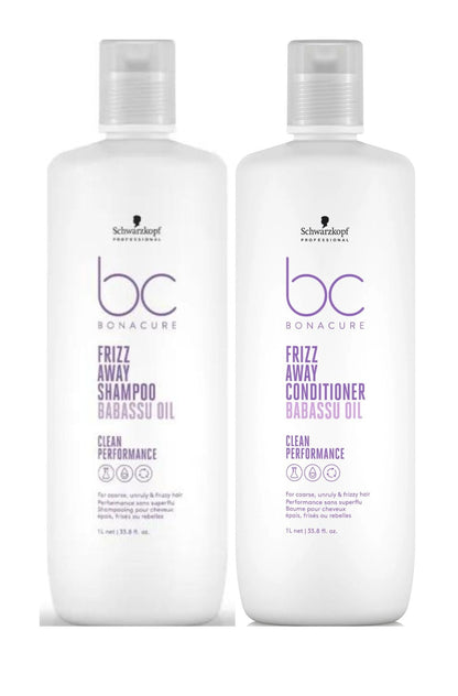 Schwarzkopf Professional Bc Bonacure Clean Performance Frizz-Away Shampoo  & Conditioner 1000ml Duo - Salon Warehouse