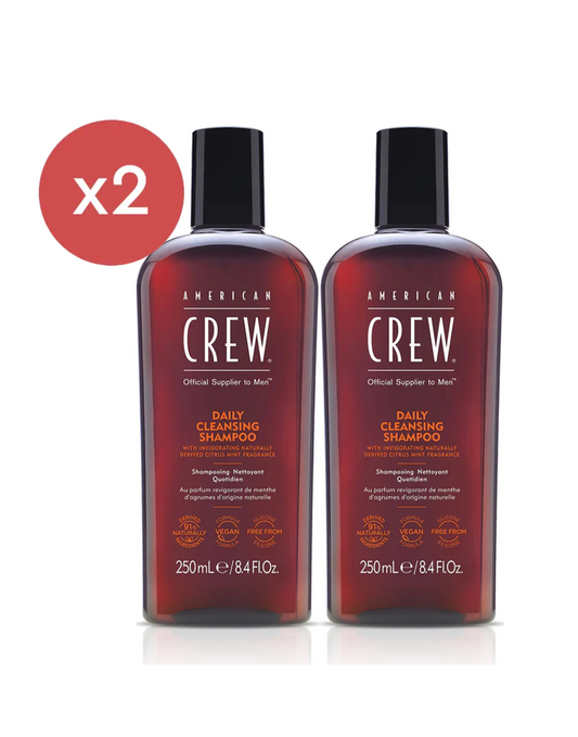 American Crew Daily Cleansing Shampoo 250ml Duo - Salon Warehouse