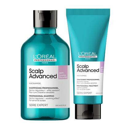 L'Oréal Professionnel Scalp Advanced Anti-Discomfort Shampoo 300ml & Treatment 200ml Duo - Salon Warehouse