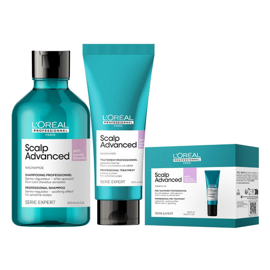 L'Oréal Professionnel Scalp Advanced Anti-Discomfort Shampoo, Treatment & Lipid Shield Trio Pack - Salon Warehouse