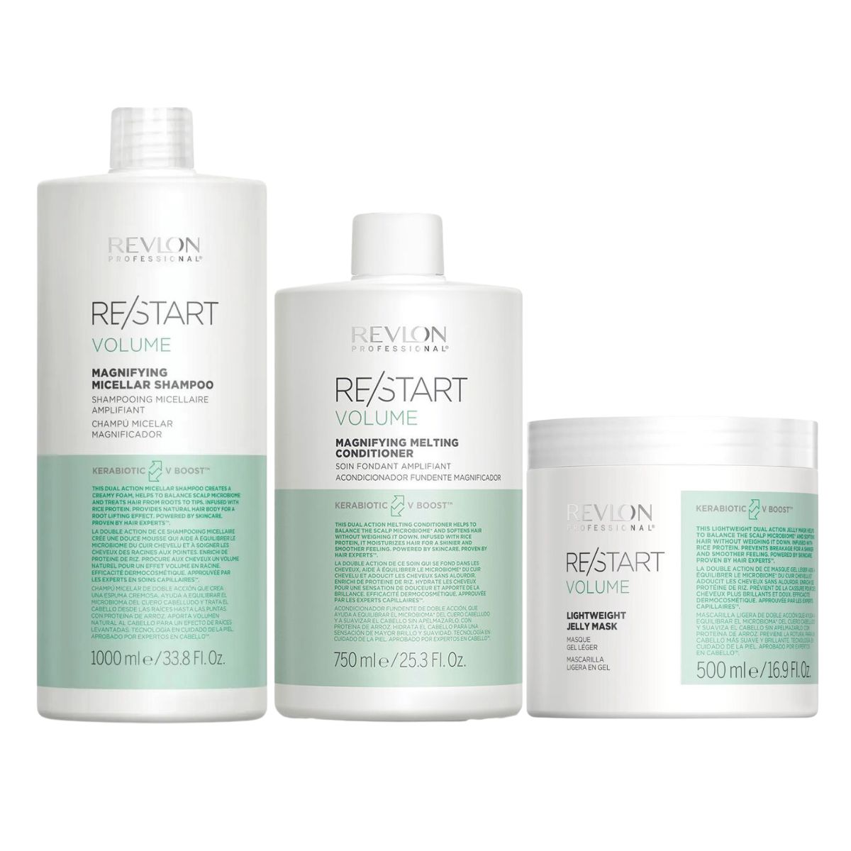 Revlon Professional RE/START Volume Magnifying Micellar Shampoo, Conditioner & Mask Trio Large - Salon Warehouse