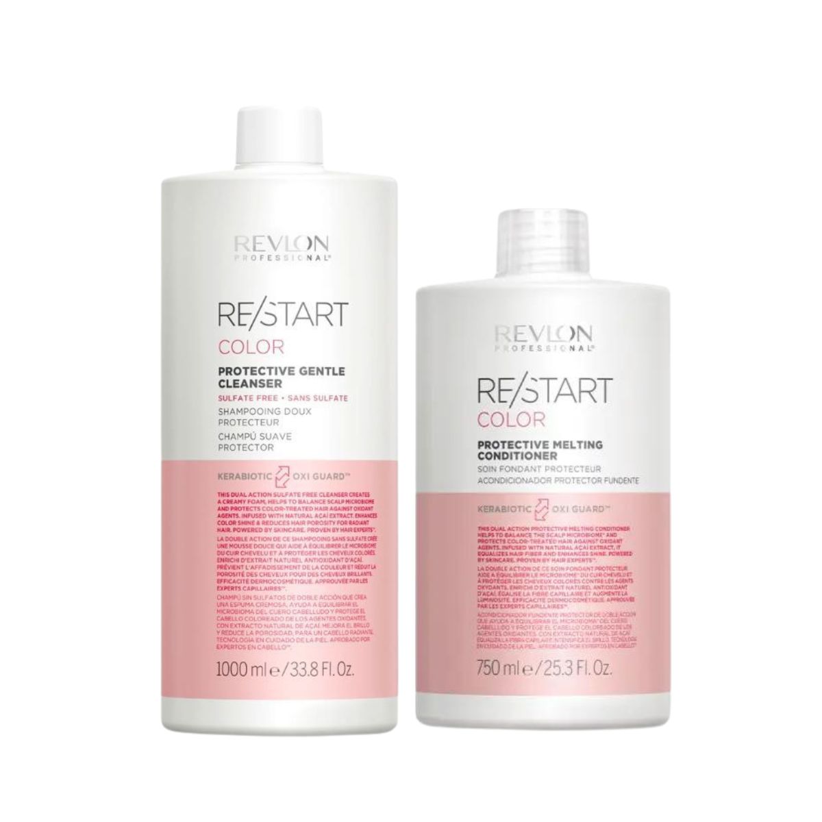 Revlon Professional RE/START Color Protective Gentle Cleanser 1000ml & Melting Conditioner 750ml Duo - Salon Warehouse