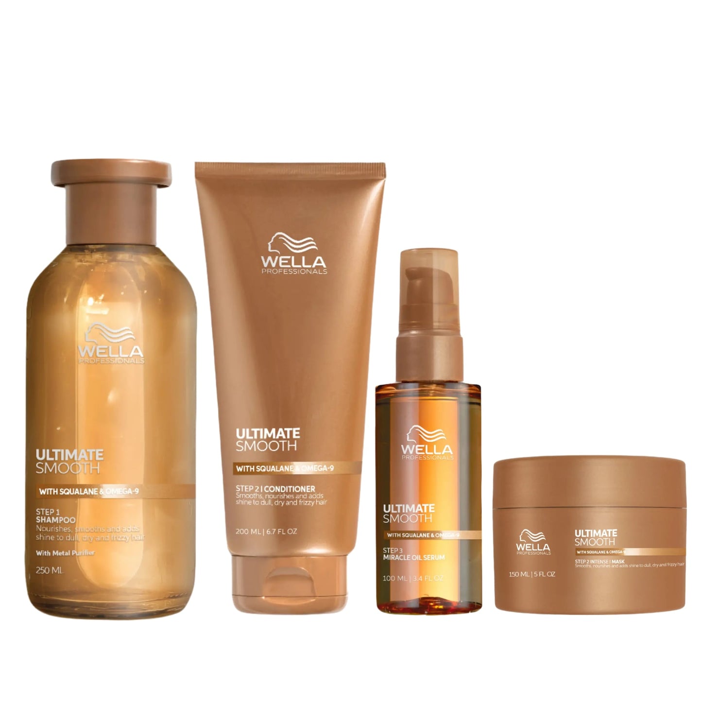 Wella Professionals Ultimate Smooth Shampoo, Conditioner, Mask & Serum Quad - Salon Warehouse