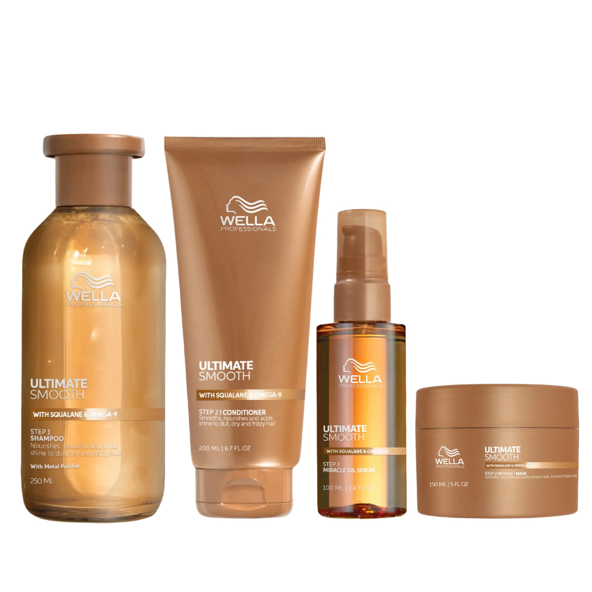 Wella Professionals Ultimate Smooth Shampoo, Conditioner, Mask & Serum Quad - Salon Warehouse
