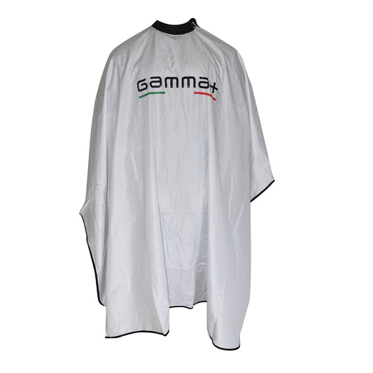 Gamma+ Barber Cape with Silicone Collar (White)