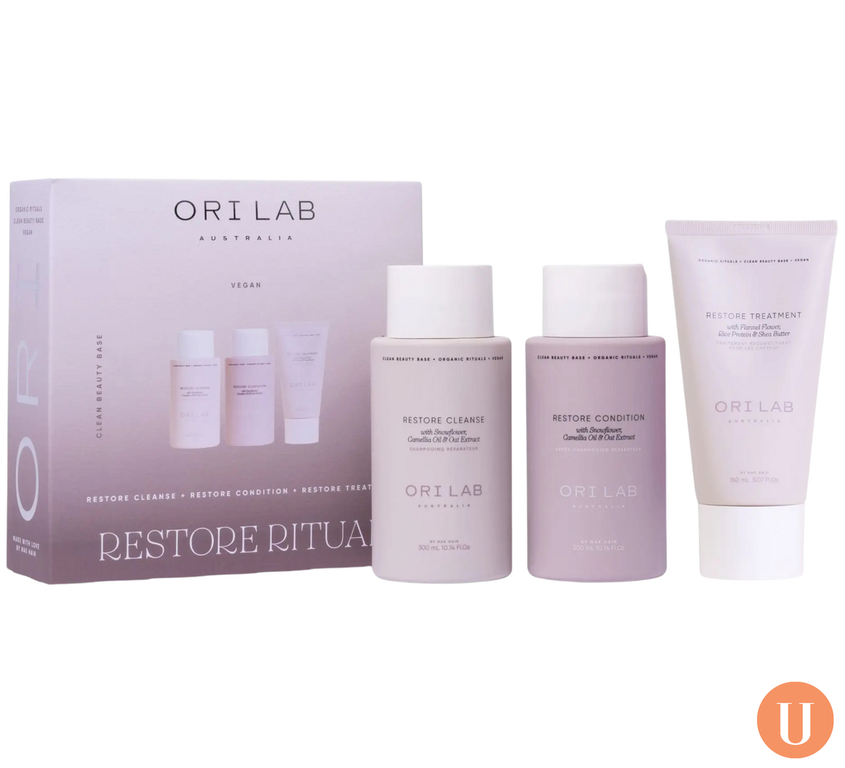 NAK Hair ORI Lab Restore Holiday Trio Gift Set contents