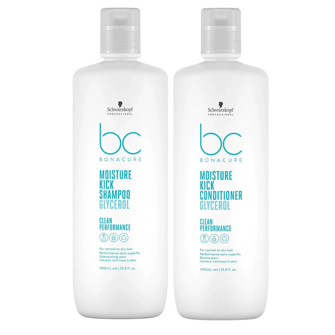 Schwarzkopf Professional BC Clean Performance Moisture Kick Shampoo & Conditioner 1000ml Duo - Salon Warehouse